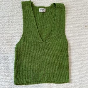 Cotton On Green Rib Knit V Neck Top